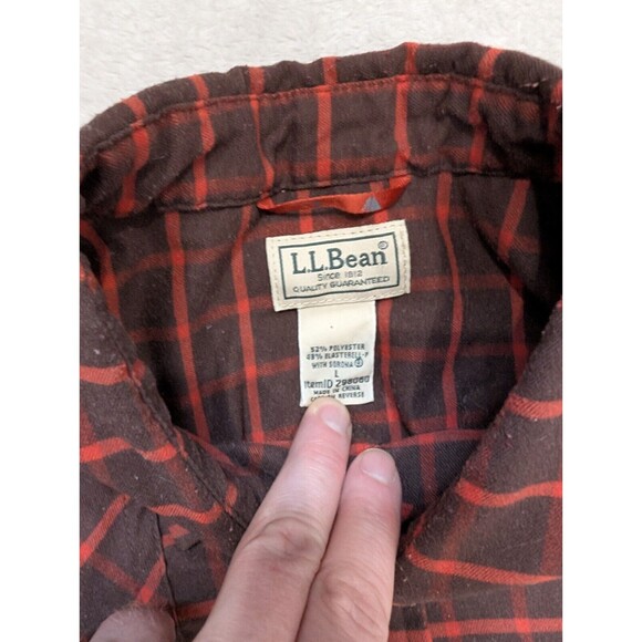 LL Bean Shirt Mens Large Stripes Red Elbow Patch Metal Buttons RARE Vintage - Picture 4 of 9